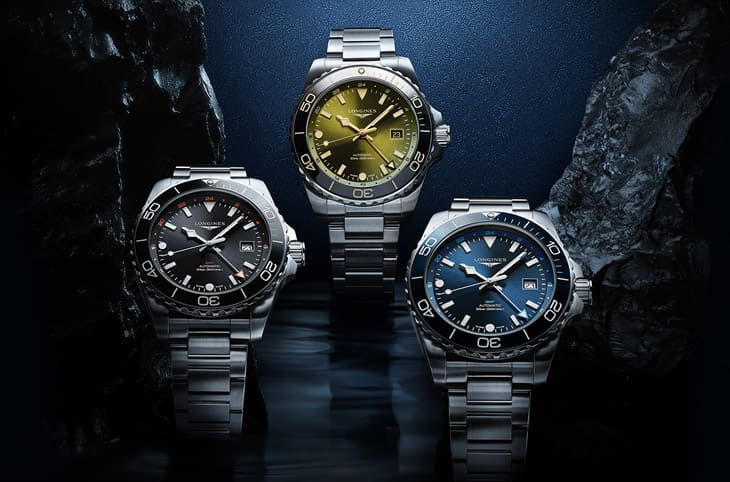 浪琴表深海征服者两地时间手表追加43mm款式首波有三色面盘选择